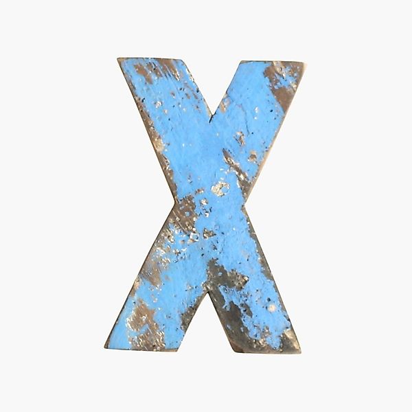 Deko Holzbuchstaben Vintage aus recyceltem Bootsholz - Unikat "X" günstig online kaufen