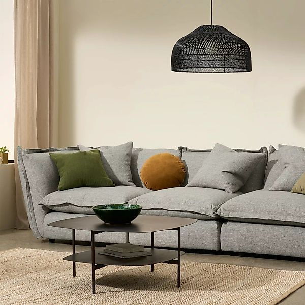 Fernsby 3-Sitzer Sofa, recycelter Webstoff in Silbergrau - MADE.com günstig online kaufen