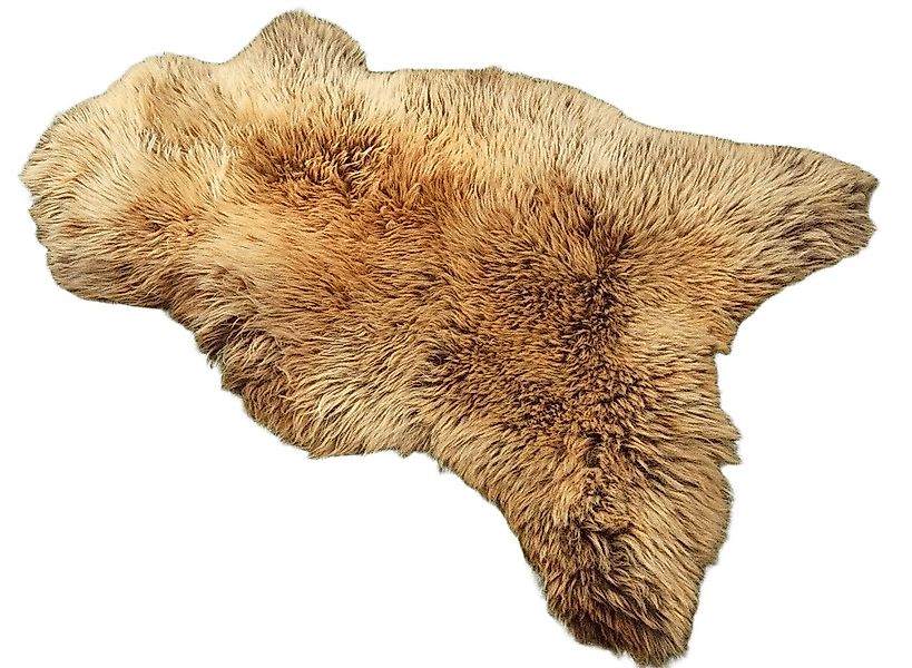 Provellus Fellteppich Skandinavisches Schaffell Creme-Braun XL ca. 110 cm günstig online kaufen