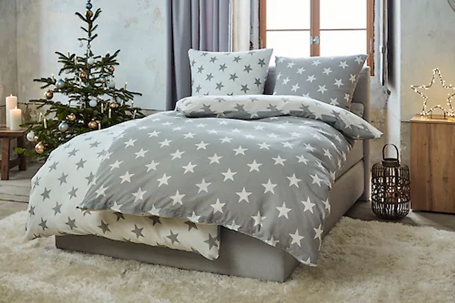 my home Wendebettwäsche »STELLA«, Bettwäsche mit Sternen, Weihnachten, Wint günstig online kaufen