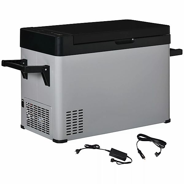 Outsunny Kühlbox Auto 50L, 12/24V DC 110-240V AC, mit LCD-Anzeige, 2 Modi K günstig online kaufen