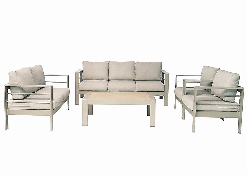MeXo Gartenlounge-Set Gartenmöbel Set Aluminium wetterfest 6-7 Personen, (1 günstig online kaufen