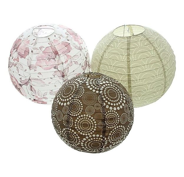 Home-trends24.de Lampion Lampion Florales Muster Lampe Hängedeko Papier 3er günstig online kaufen