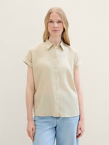 TOM TAILOR Kurzarmbluse Loose Fit Bluse mit Leinen günstig online kaufen