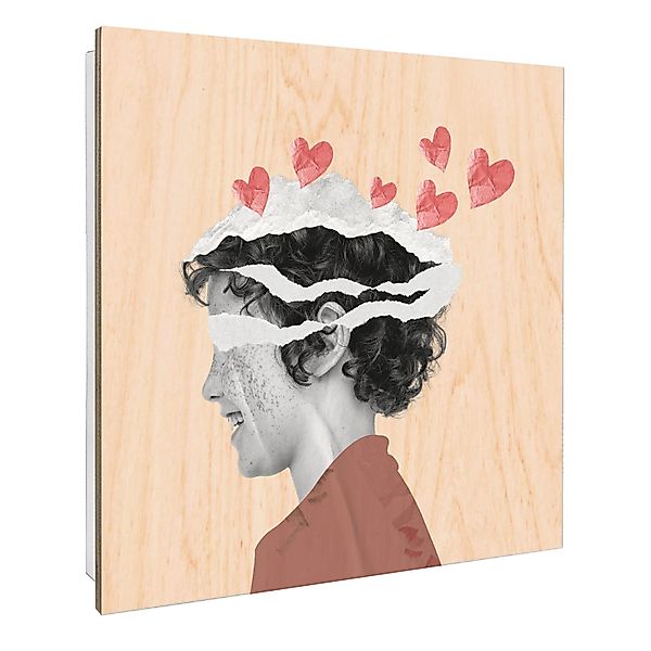 Banjado Großer Schlüsselbox Holz 30x30cm Weiß Scharnier Rechts 50 Haken Sch günstig online kaufen
