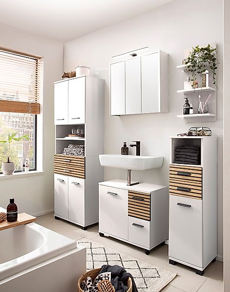 welltime Hochschrank "Katta, Breite 59 cm", Schubladenfronten mit Akustikpr günstig online kaufen