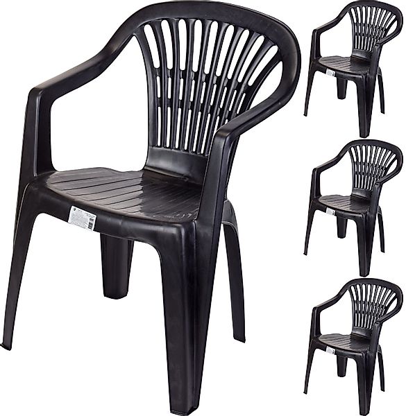 Progarden Weinregal Gartenstuhl Kunststoff Anthrazit Stapelbar günstig online kaufen