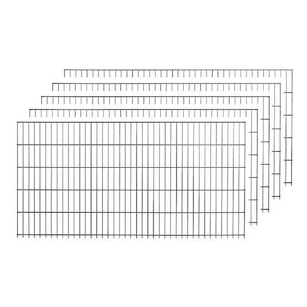 Einzelstabmattenzaun-Set Anthrazit 15 Stück je 100 cm x 200 cm günstig online kaufen