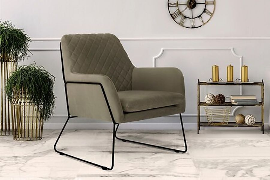 Leonique Sessel »Olo Cocktailsessel«, mit Karo-Prägung im Rückenteil und Bü günstig online kaufen