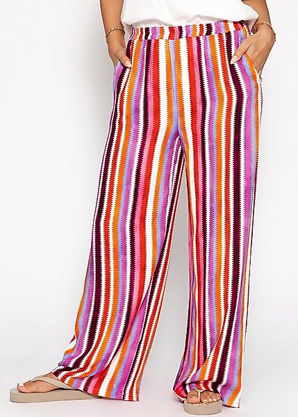 SASSYCLASSY Stoffhose Leichte Streifenhose Damen mit weitem Bein Luftige Wi günstig online kaufen