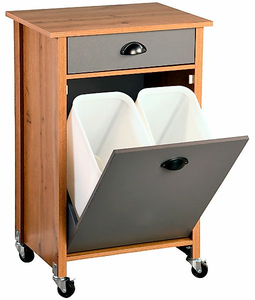 KESPER® Küchenwagen Rollwagen mit Mülltrennsystem, 2 Abfalleimer, 4 stabile günstig online kaufen