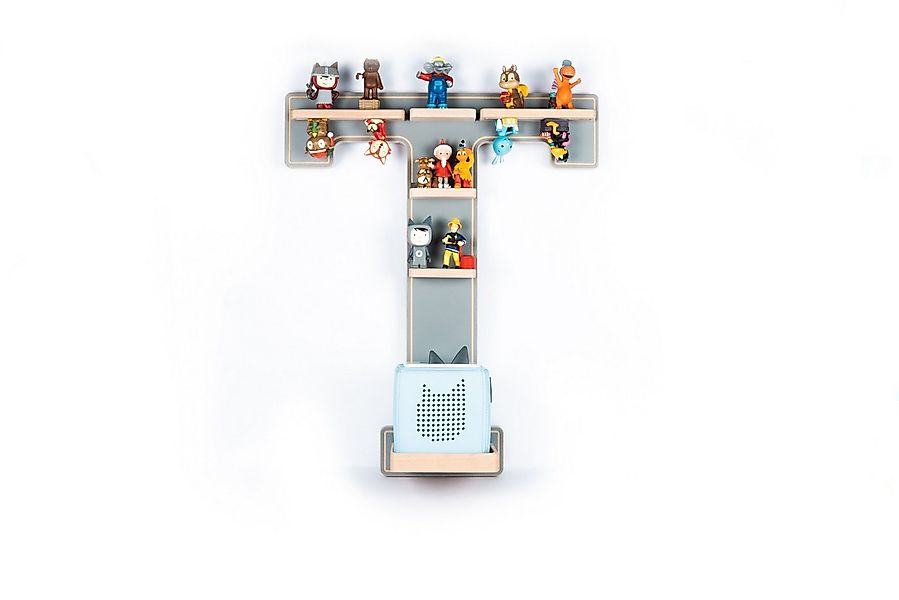 Boarti Wandregal Holz Regal Buchstabe T für Toniebox Tonies Figuren günstig online kaufen