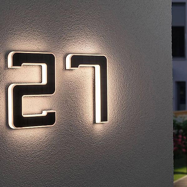 Paulmann LED Außen-Wandleuchte "Solar Hausnummer" LED-Modul 1 Stk. Warmweiß günstig online kaufen