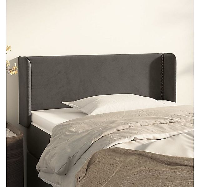 vidaXL Bett, Kopfteil mit Ohren Dunkelgrau 83x16x78/88 cm Samt günstig online kaufen