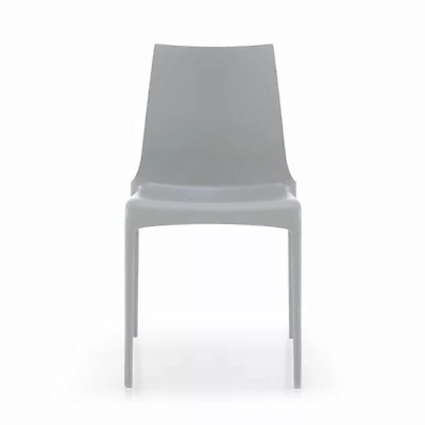 Stapelbarer Stuhl Petra plastikmaterial grau / Polyurethan - Cinna - Grau günstig online kaufen