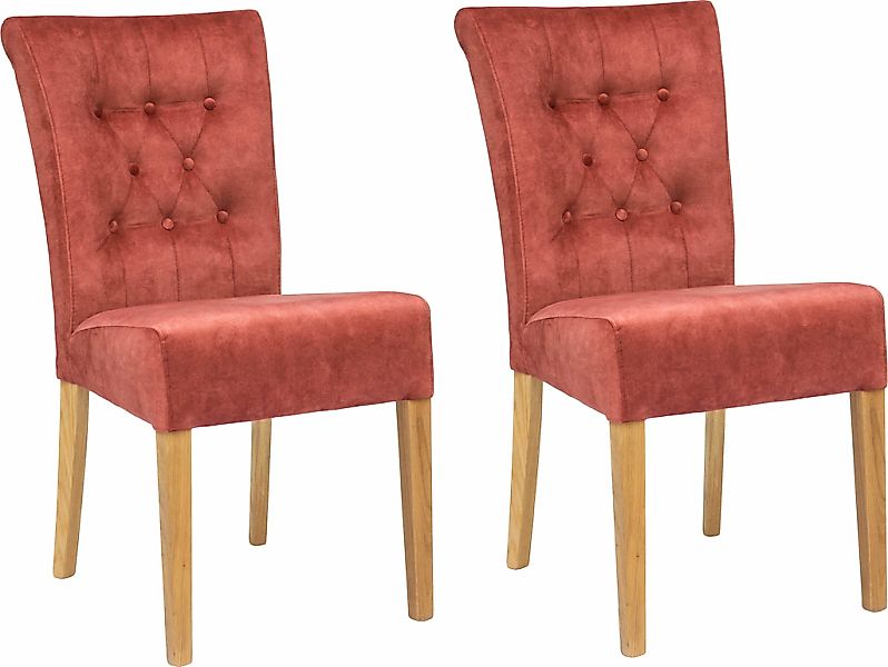 Home affaire Polsterstuhl "Queen" (Set) 2 Stk.Esszimmerstuhl mit Knopfheftu günstig online kaufen