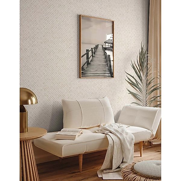 Bricoflor Tapete im Boho Style Elegante Vliestapete Weiß Gold Ideal für Sch günstig online kaufen