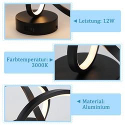 Nettlife LED Deckenleuchte Wohnzimmer Modern Schwarz günstig online kaufen