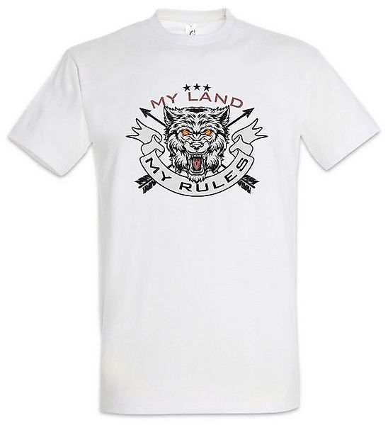 Urban Backwoods Print-Shirt My Land My Rules Wolf Herren T-Shirt Chef Boss günstig online kaufen