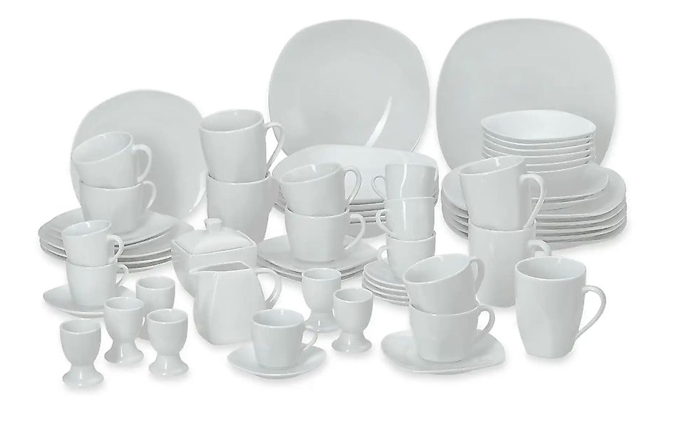 KHG Kombiservice  62-teilig  Tivoli ¦ weiß Geschirr > Geschirrsets > Kombis günstig online kaufen