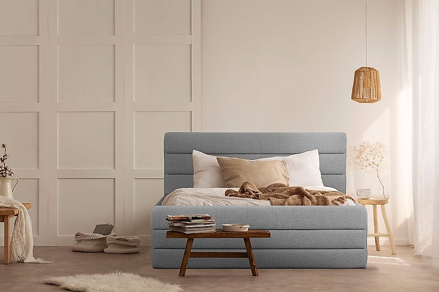 OTTO products Polsterbett "Merrit", Quernaht im Kopf- und Fußteil, in 5 Bre günstig online kaufen