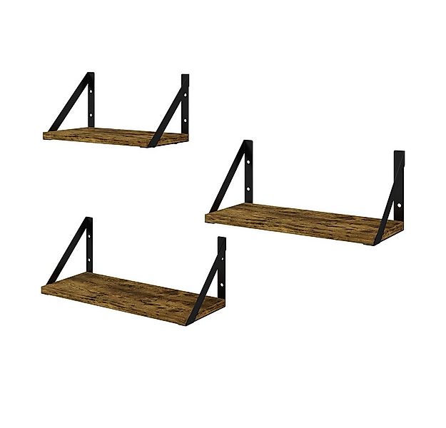 Vicco Bücherregal Fyrk, Eiche rustikal/Schwarz, 3 Teile günstig online kaufen