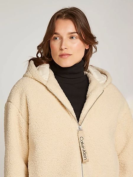 Calvin Klein Jeans Plüschjacke "SHERPA JACKET", mit Kapuze, mit Logoschrift günstig online kaufen