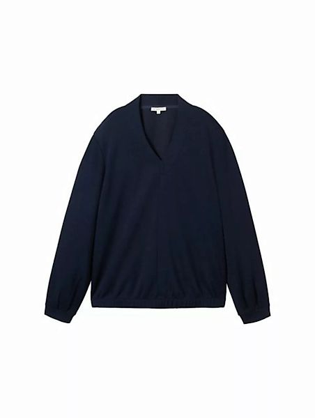 TOM TAILOR Sweatshirt Sweatshirt v-neck scuba, sky captain blue günstig online kaufen