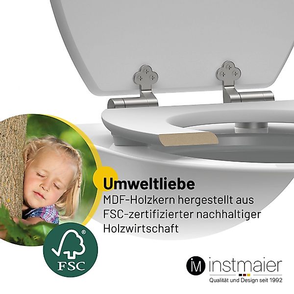 instmaier WC-Sitz Holz Toilettendeckel, schwarz matt, günstig online kaufen