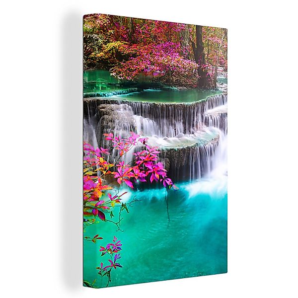 OneMillionCanvasses® Leinwandbild Wasserfall - Sonne - günstig online kaufen