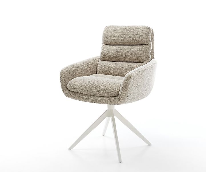 Drehstuhl Abelia-Flex mit Armlehnen Webstoff Soft Beige Kreuzgestell breit günstig online kaufen