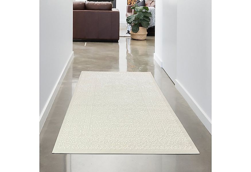 Carpetia Teppich Eleganter Teppich mit Ornamentmuster Hoch-Tief-Struktur Cr günstig online kaufen