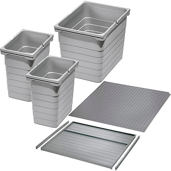 Ninka Abfalltrennsystem Eins2vier KB 450 mm 2x 8L 17L Alugrau für Seitenstä günstig online kaufen