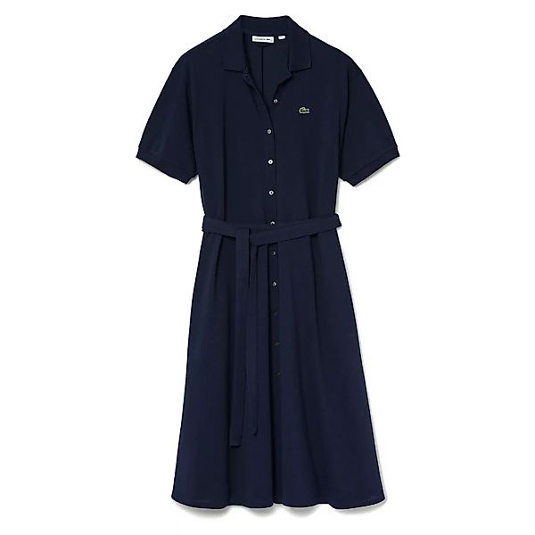 Lacoste Piqué Kurzärmliges Kleid Mit Gürtel 44 Navy Blue günstig online kaufen