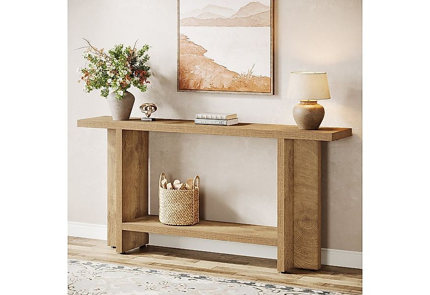 Tribesigns Konsolentisch 150 cm Schmal Konsolentisch mit Ablage, Flurtisch, günstig online kaufen