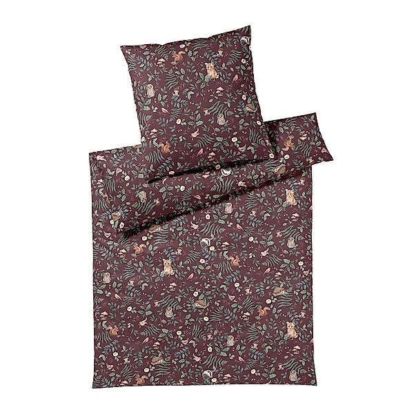 Elegante Interlock Jersey Bettwäsche Hide 3591-1 Waldtiere 135x200 günstig online kaufen
