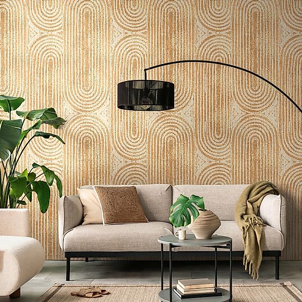 PROFHOME 398681-GU Fototapete Retro Matt Orange Beige 1,59 m x 2,8 m 0,53 m günstig online kaufen