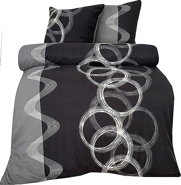 One Home Bettwäsche Winter Fleece, Fleece, 2 teilig, modern und Kreise, kus günstig online kaufen