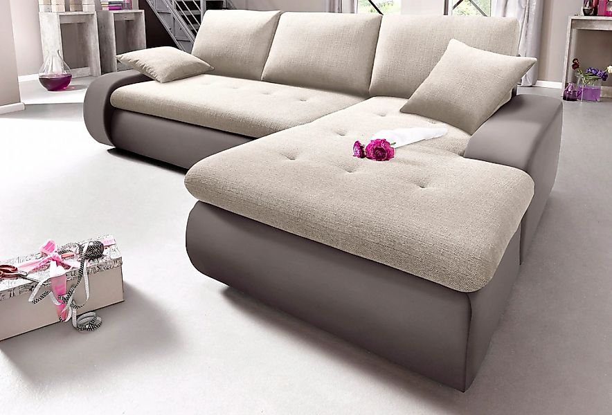 TRENDMANUFAKTUR Ecksofa "Indie, modern und bequem, Materialmix, OTTOs Choic günstig online kaufen
