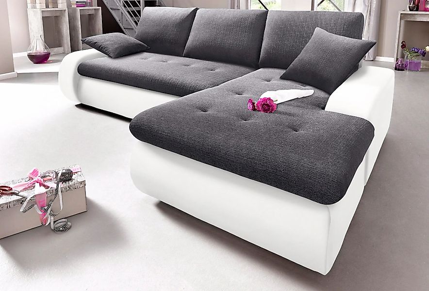 TRENDMANUFAKTUR Ecksofa "Indie, modern und bequem, Materialmix, L-Form", wa günstig online kaufen
