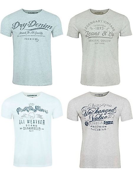 riverso T-Shirt Herren Printshirt RIVLeon Regular Fit (4-tlg) Kurzarm Tee S günstig online kaufen