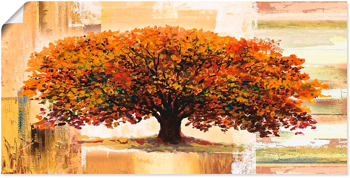 Artland Wandbild "Herbstbaum auf abstraktem Hintergrund", Bäume, (1 St.) günstig online kaufen