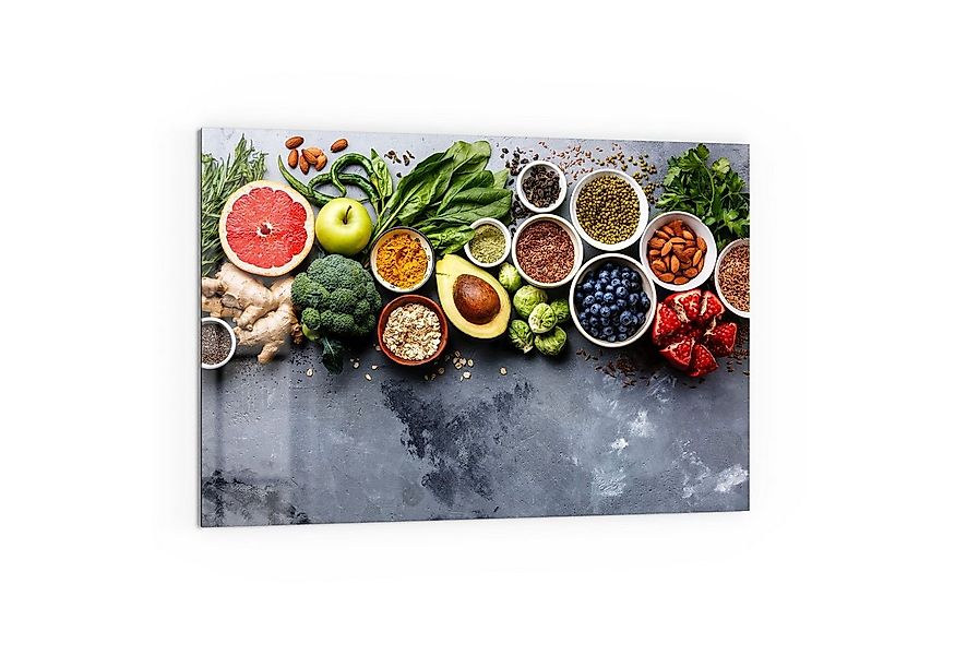 DEQORI Küchenrückwand 'Auswahl an Superfood', Glas Spritzschutz Badrückwand günstig online kaufen