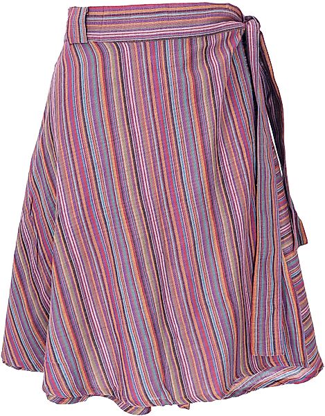 Guru-Shop Minirock Leichter gestreifter Wickelrock, Boho.. günstig online kaufen
