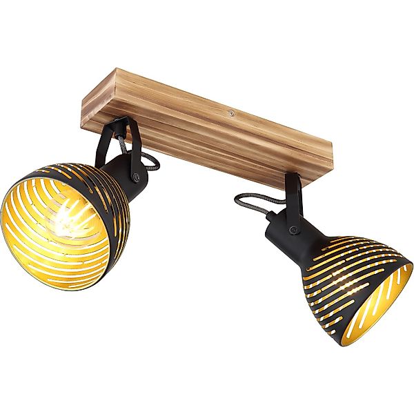 GLOBO LIGHTING Deckenstrahler »LENNA« E27 1 Stk. Deckenspot/Holz/goldfarben günstig online kaufen