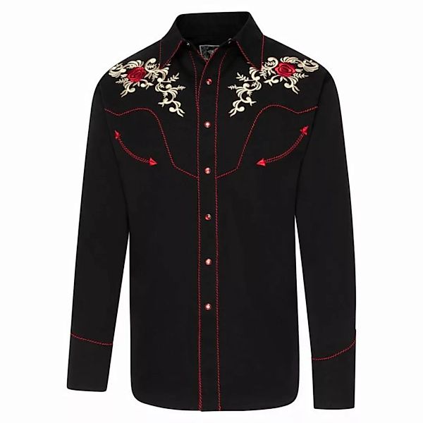 Stars & Stripes Langarmhemd Westernhemd Milton vorne und hinten bestickt günstig online kaufen