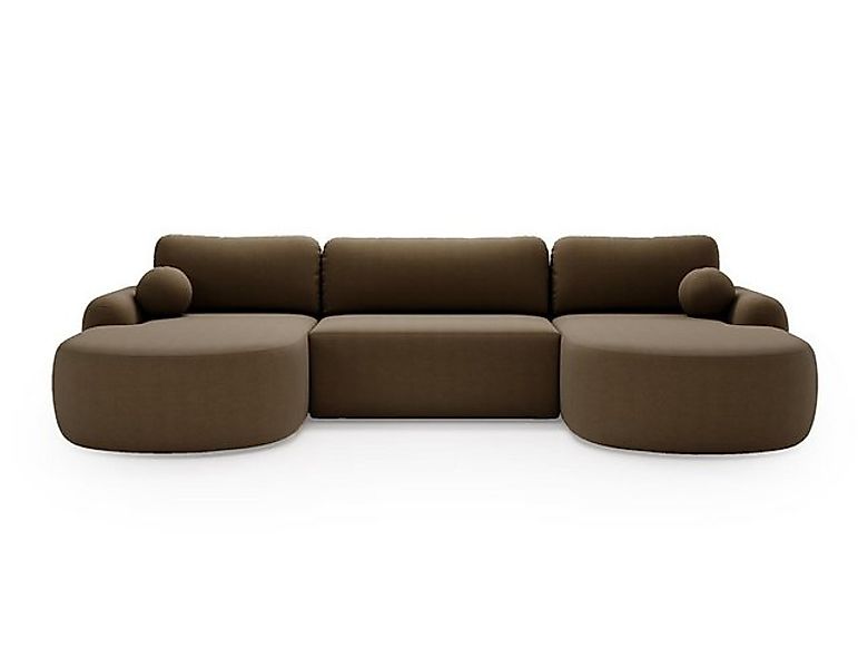 Compleo Ecksofa Design U-Form Ecksofa Bouclé, luxuriöses, runde Formen OLIO günstig online kaufen
