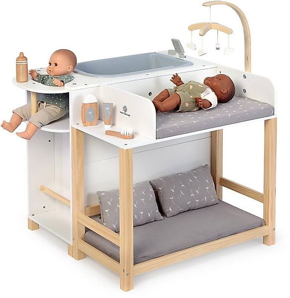 MUSTERKIND® Puppen Pflegecenter Viola, weiß/natur/grau, aus Holz und Mussel günstig online kaufen