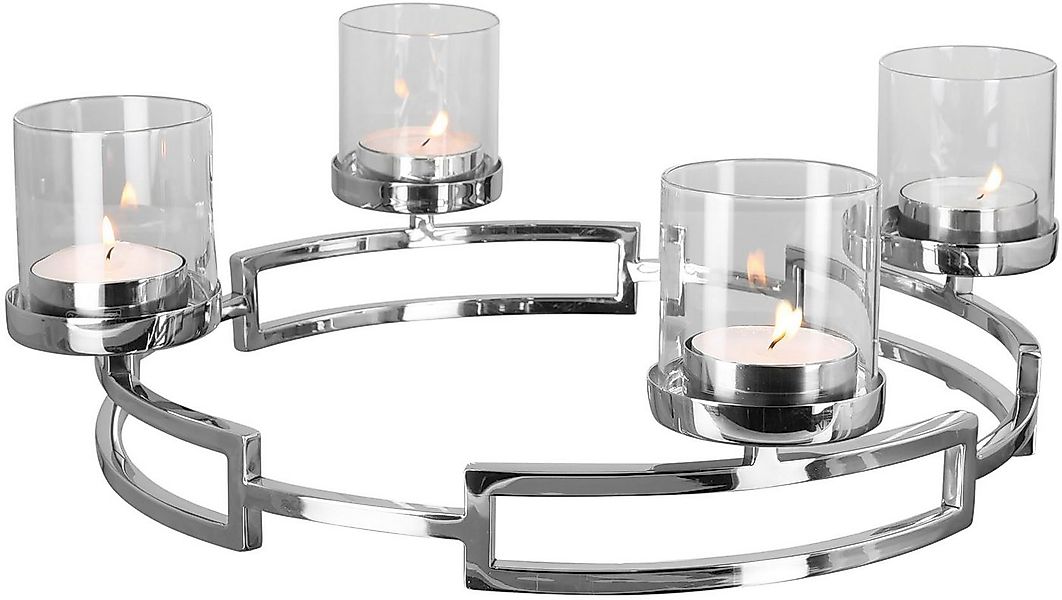 Fink Kerzenleuchter HOMMAGE, Weihnachtsdeko (1 St), silberfarben - aus Edel günstig online kaufen