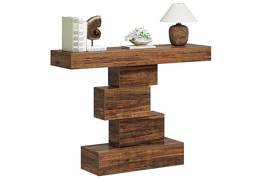 Tribesigns Konsolentisch schmaler Holz-Sofatisch hinter der Couch mit geome günstig online kaufen